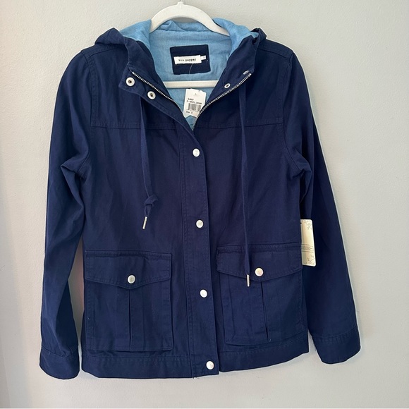 Blu Pepper Jackets & Coats Blu Pepper Size Small Navy Blue Zippered Utility Jacket